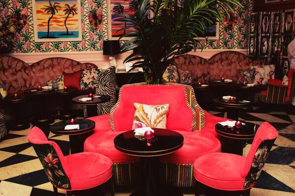 Nightlife Bars Pauls Baby Grand Red Velvet Table