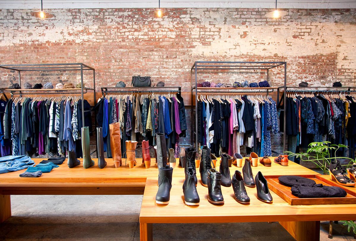 Shop Ladies and Gents Menswear Bird Inside Store