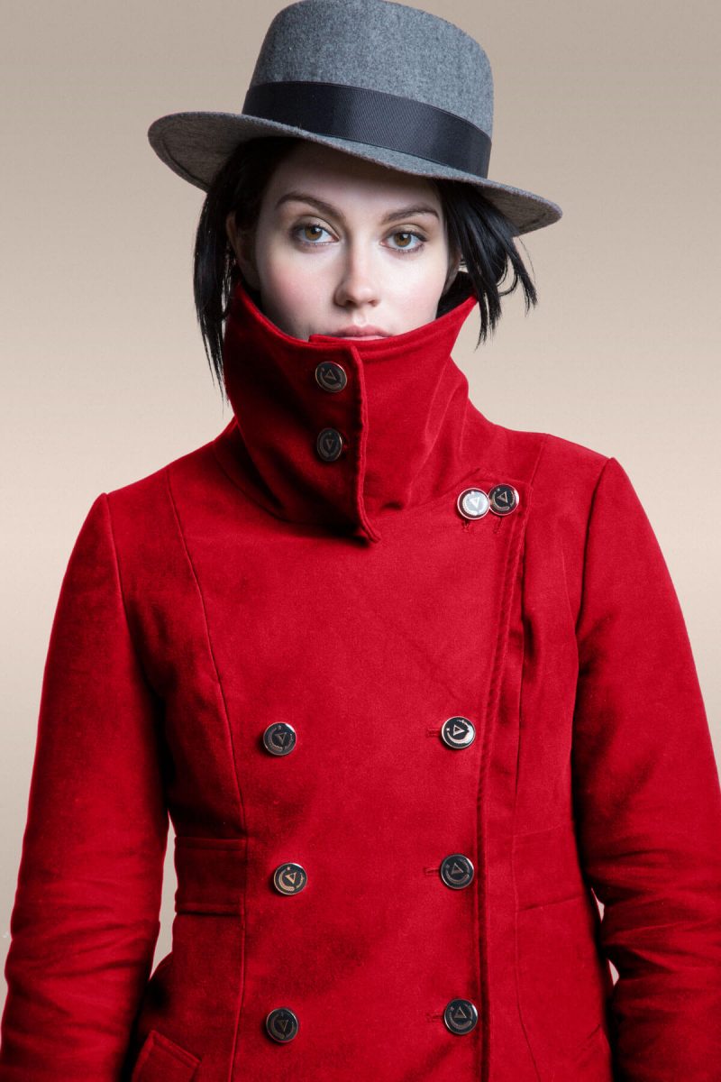 Shop Ladies and Gents Vaute Vegan Fashion Red Coat