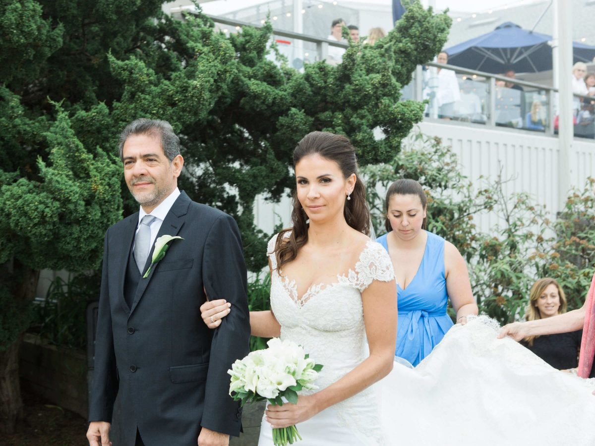 Shop NYC Wedding Kamila Almeida Gurneys Montauk Bride and Dad Closeup