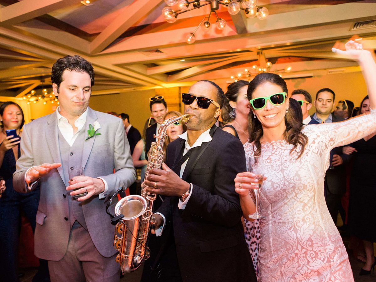 Shop NYC Wedding Kamila Almeida Gurneys Montauk Couple Sax Music