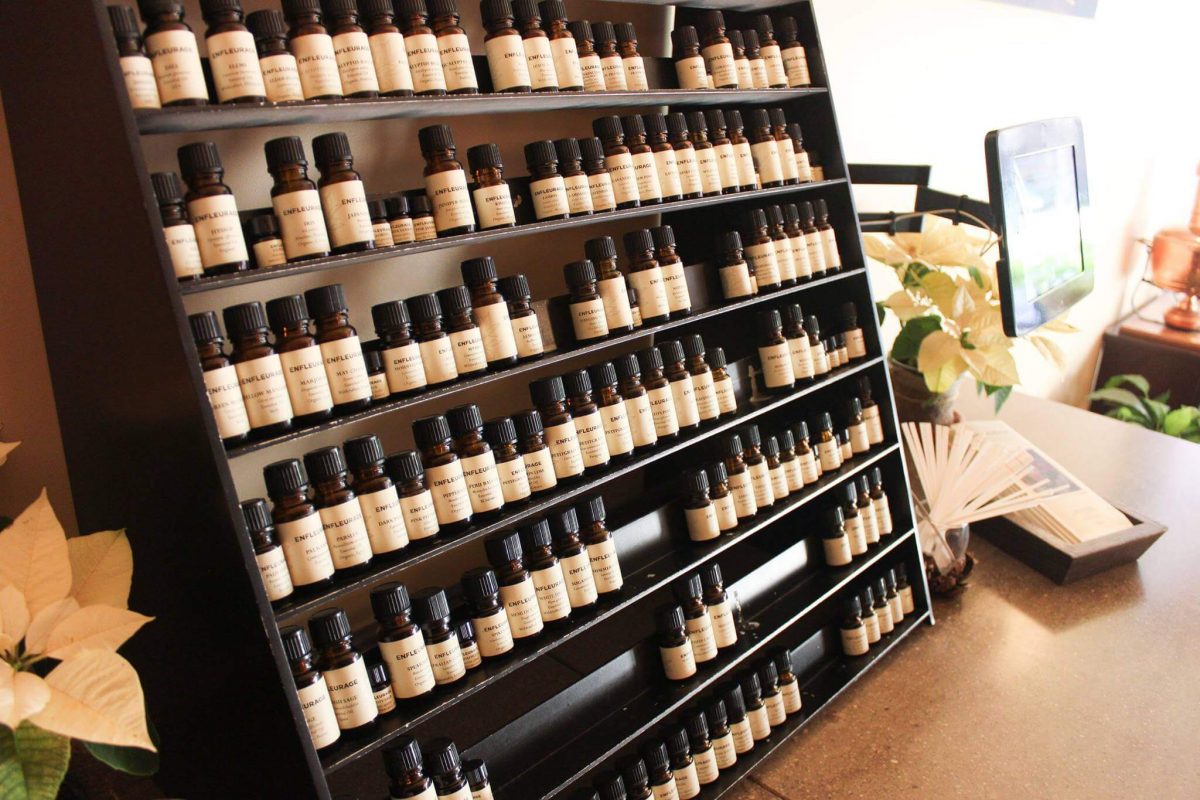 Shop Specialties Enfleurage Essencial Oils in New York Display