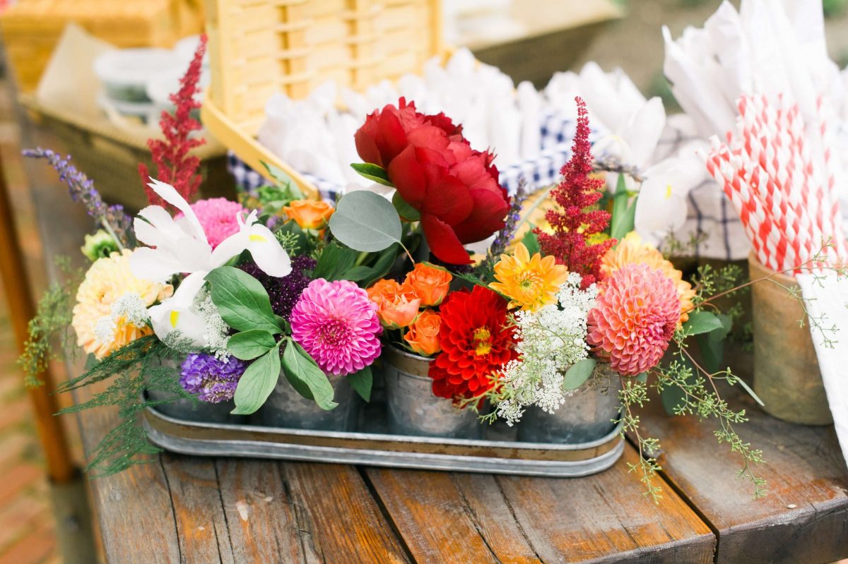 Shop Upstate NY Wedding Stephanie Karvellas Picnic Flowers