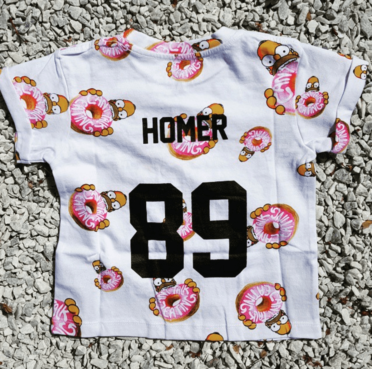 Shop Ladies and Gents Blue and Cream Homer Tshirt